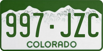 CO license plate 997JZC