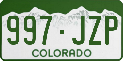 CO license plate 997JZP
