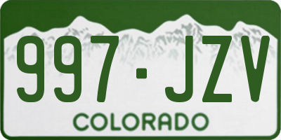 CO license plate 997JZV