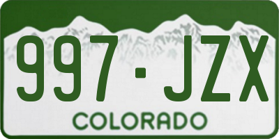 CO license plate 997JZX