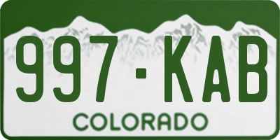 CO license plate 997KAB