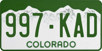 CO license plate 997KAD