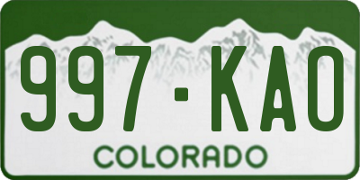 CO license plate 997KAO