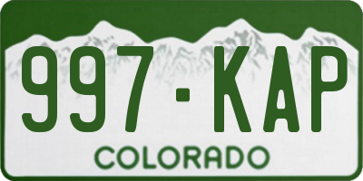 CO license plate 997KAP