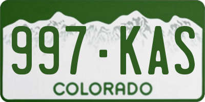 CO license plate 997KAS