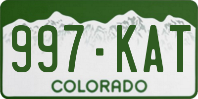 CO license plate 997KAT