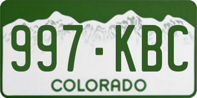CO license plate 997KBC