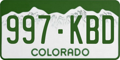 CO license plate 997KBD