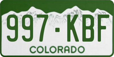 CO license plate 997KBF