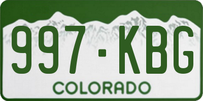 CO license plate 997KBG