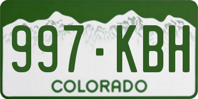CO license plate 997KBH