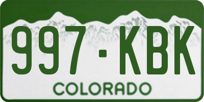 CO license plate 997KBK