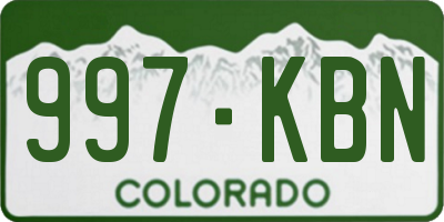 CO license plate 997KBN