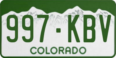 CO license plate 997KBV
