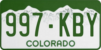 CO license plate 997KBY