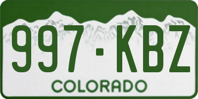 CO license plate 997KBZ