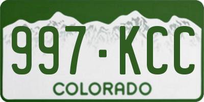 CO license plate 997KCC