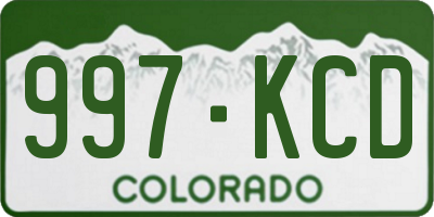 CO license plate 997KCD