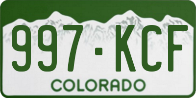 CO license plate 997KCF