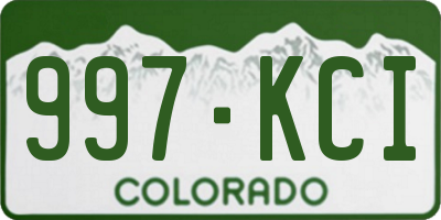 CO license plate 997KCI