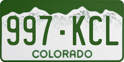 CO license plate 997KCL
