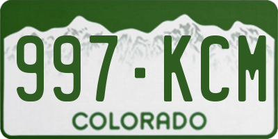 CO license plate 997KCM