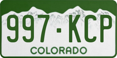 CO license plate 997KCP