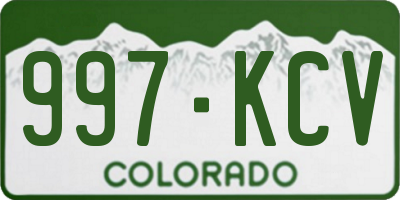 CO license plate 997KCV