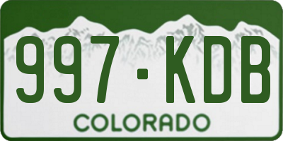 CO license plate 997KDB
