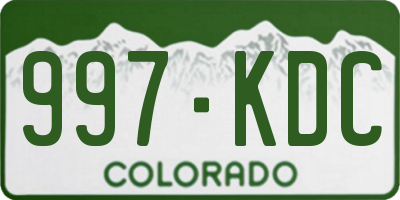 CO license plate 997KDC