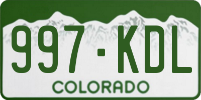 CO license plate 997KDL