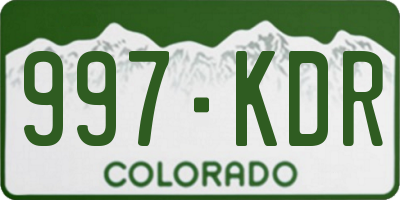 CO license plate 997KDR