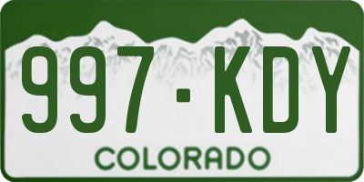 CO license plate 997KDY