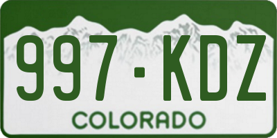 CO license plate 997KDZ