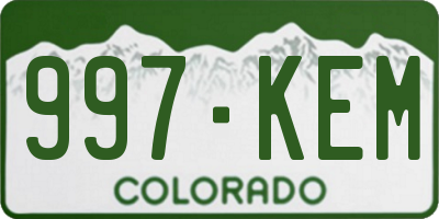CO license plate 997KEM