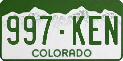 CO license plate 997KEN