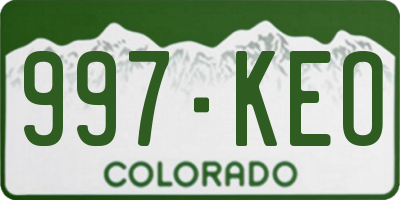 CO license plate 997KEO