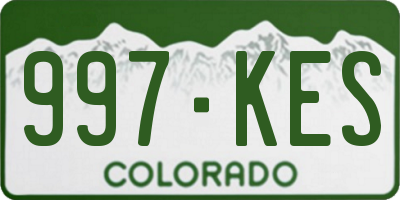 CO license plate 997KES