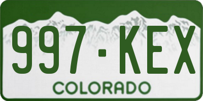 CO license plate 997KEX