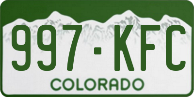 CO license plate 997KFC