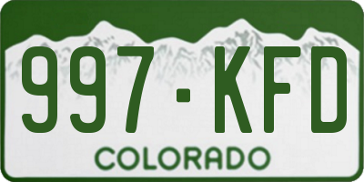 CO license plate 997KFD