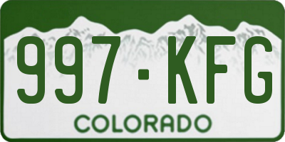 CO license plate 997KFG