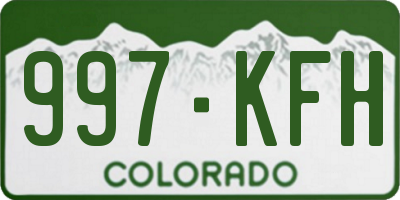 CO license plate 997KFH