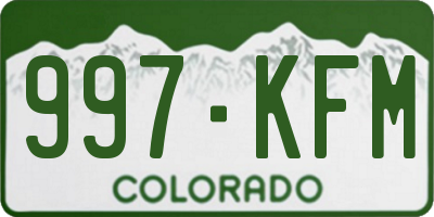 CO license plate 997KFM
