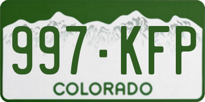 CO license plate 997KFP