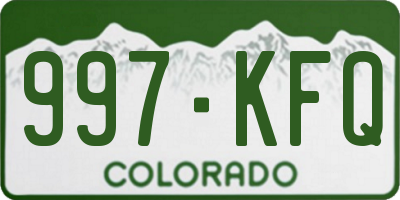 CO license plate 997KFQ