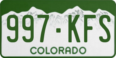 CO license plate 997KFS
