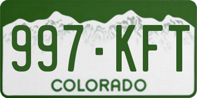 CO license plate 997KFT