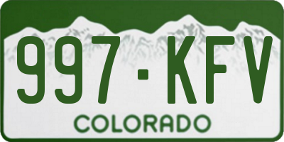 CO license plate 997KFV