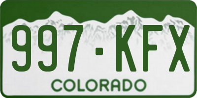 CO license plate 997KFX